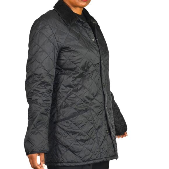 Barbour Heritage Liddesdale Jacket Black Quilted Lightweight Corduroy Mens Small - Picture 3 of 16